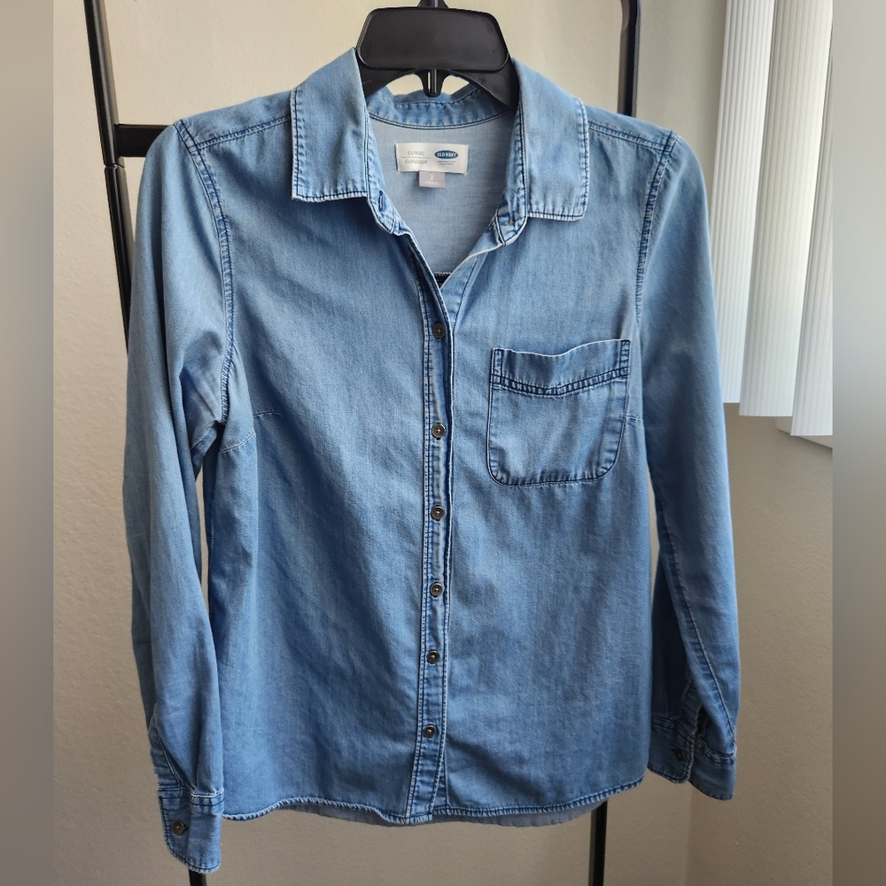 Blue Denim Button-Up Shirt
